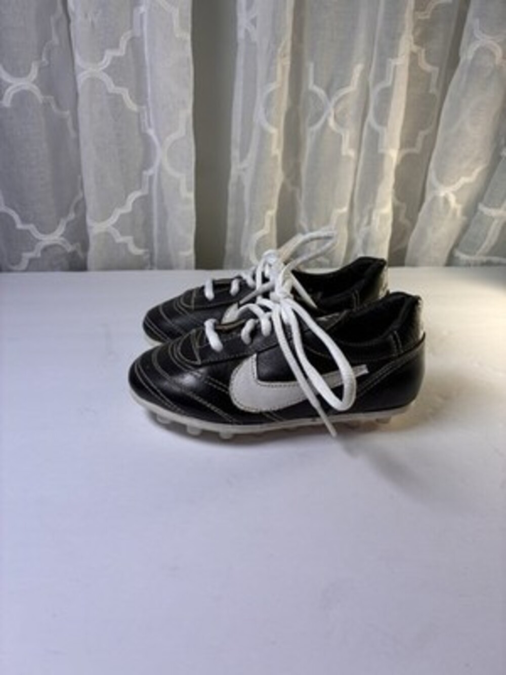 Nike Tiempo Natural Youth Soccer Cleats Black White Kids Size 27